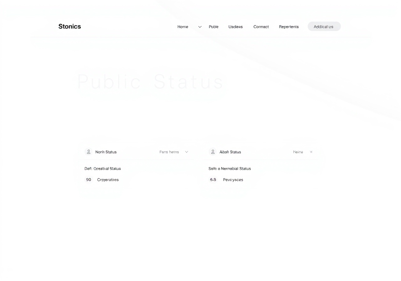 UptimePulse custom status page dashboard showing real-time incident timeline and subsystem health metrics